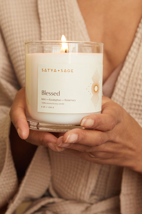 Relaxing Coconut Soy Wax Candle Mint Eucalyptus